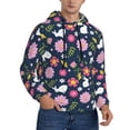 thumbnail image 2 of Naloa Floral Rabbit Men's Casual Hooded Collar Drawstring Hoodies Pullover Sweatshirts Casual Long Sleeve Shirts-Medium, 2 of 7