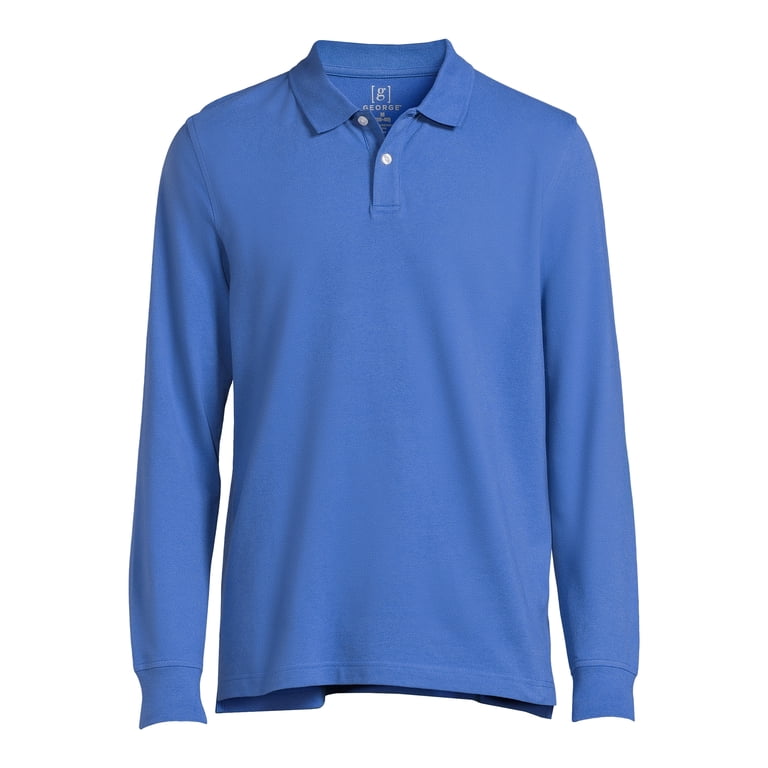 George Men's Long Sleeve Pique Polo Shirt photo 6