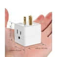 thumbnail image 4 of 3 Outlet Wall Adapter Tap (3 Pack), Fosmon 3-Prong Portable Travel Mini Plug Grounded Indoor AC Outlet Extender, ETL Listed - White, 4 of 6