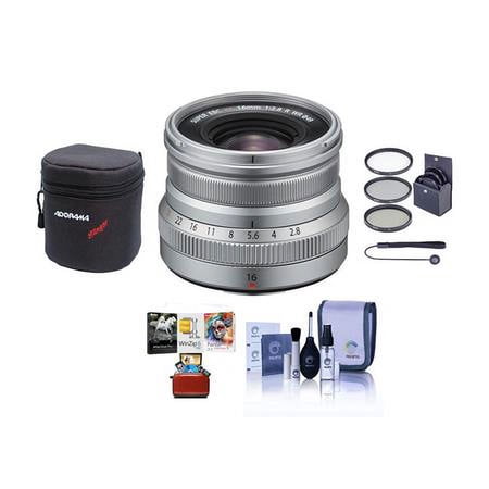 UPC: 0192223108738 | XF 16mm f/2.8 R WR Lens  Silver  Bundle with ProOptic 49mm Filter Kit  Lens Case  Cleaning Kit  Lens Cap Tether  Mac Software Kit