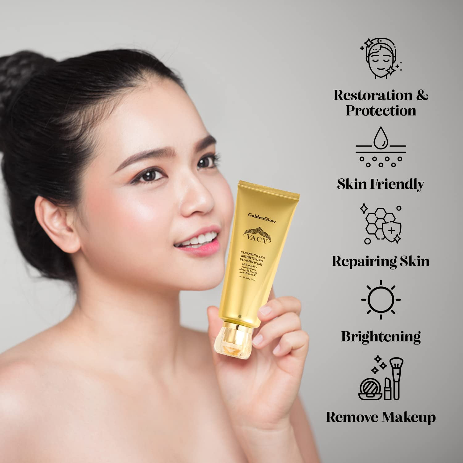 VACY GoldenGlow Cleansing and Balancing Vitamin Face Wash, 6.7 fl oz