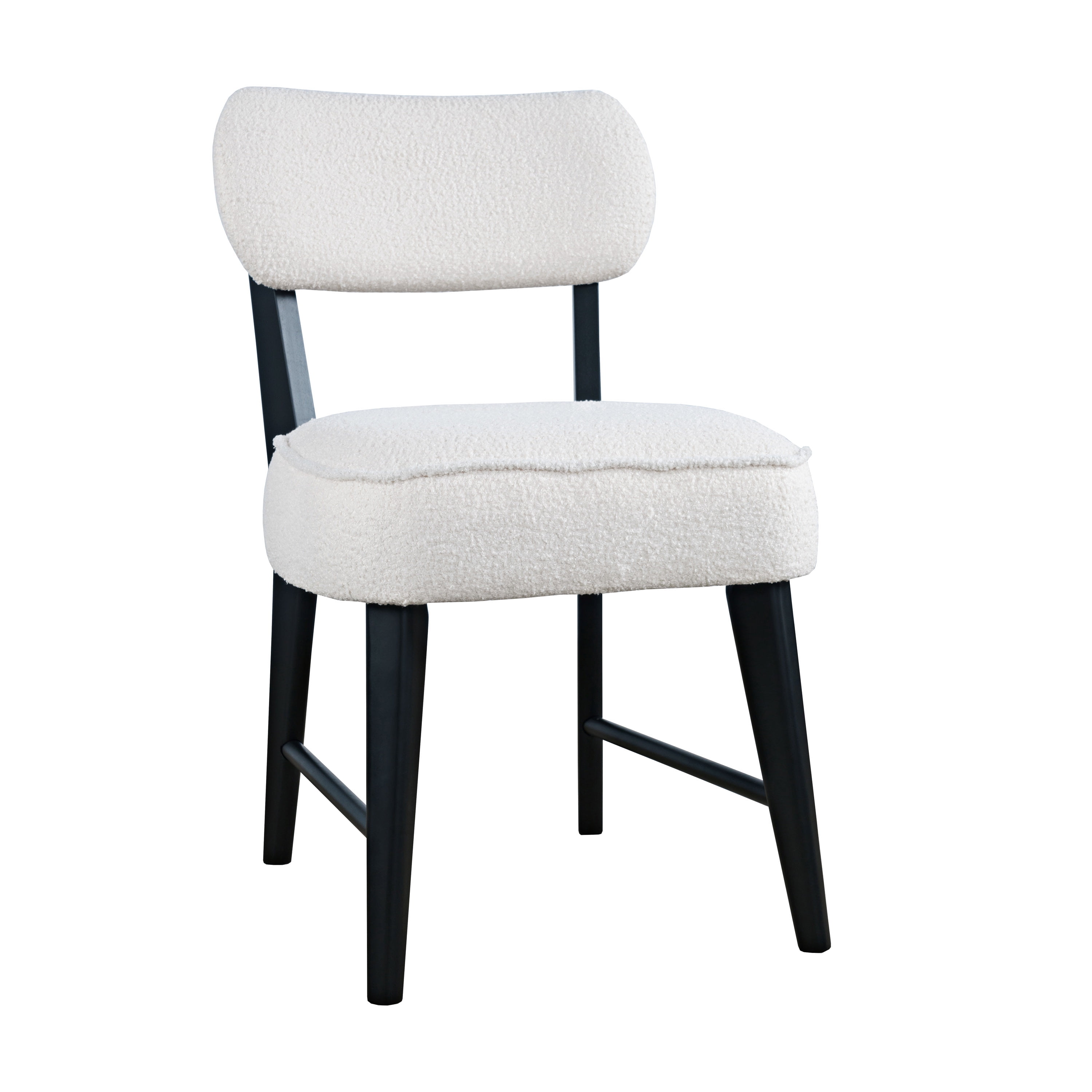 Wes Mid-Century Modern Boucle Upholstery Dining Chair (Set of 2)