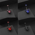 thumbnail image 4 of Racing Butterfly Temperament Jewelry Titanium Steel Mickey Diamond Inlay Navel Nail Belly Rings, 4 of 8