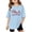 Light Blue, variant on Shadoumai Toddler Girl Tops 5t Fall Floral Graphic Crew Neck Shirt Short Sleeve T Shirt Top Loose Fit Holidays Tops Kids Summer Clothing