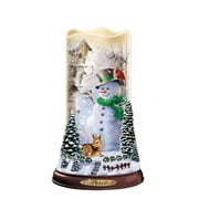 The Bradford Exchange Flurries of Light Candle Collection Issue #3 Peace Tabletop Pillar Candles Christmas Decorations by Dona Gelsinger 6.5-Inches