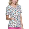 Hello Kitty Women's Fashion Collection Spring Hello Kitty Colors V-Neck Scrub Top