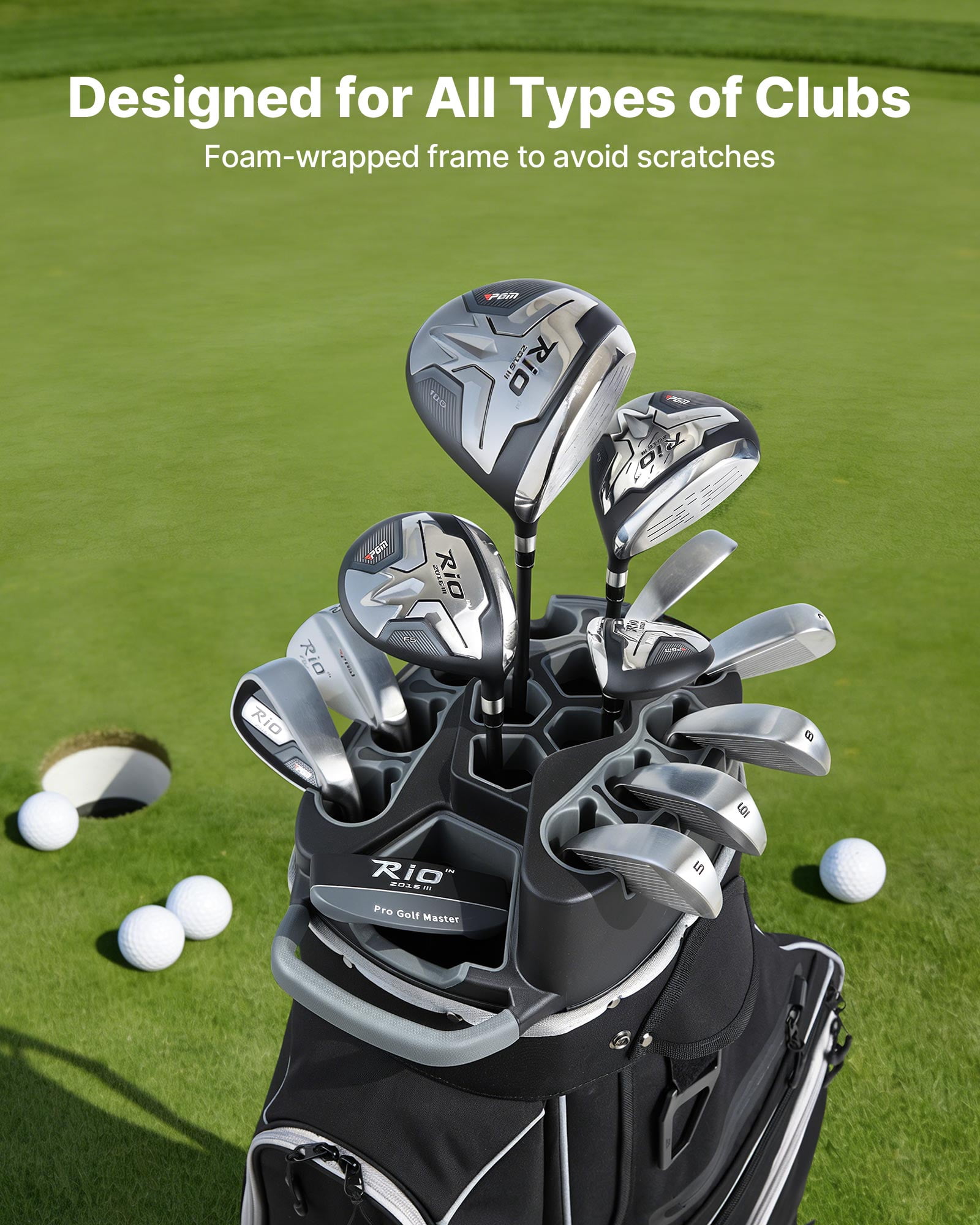 VEVOR Golf Cart Bag, 14 Way Top Divider Organizer, Golf Club Bag with Full-length Divider, Storage Pockets, Shoulder Strap, Rain Hood, Smooth Zippers, High-Strength 900D Polyester for Men & Women