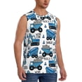 thumbnail image 2 of Uemuo Blue Excavator Pattern Men's Sleeveless T-Shirt,Muscle Athletic Tank Top, Moisture-wicking Quick-dry Breathable Classic Tee Top for Gym Run Outdoor Sports-, 2 of 8