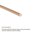 thumbnail image 3 of Uxcell 2mm Dia. 150mm Length Solid Copper Round Rod Lathe Bar Stock for DIY Craft 2pack, 3 of 4