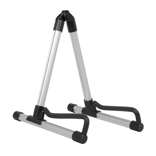 Soporte para guitarra, aleación de aluminio, plegable, portátil, antideslizante, acolchado, accesorios, desmontable, resistente, , Plata shamjiam Soporte para guitarras