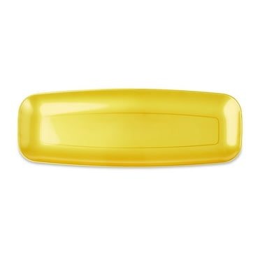 Gold Rectangle Plastic Serving Platter, 18" x 7", by Way To Celebrate