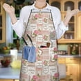 thumbnail image 6 of Pioneer Flower Floral Print Pattern Cotton Linen Apron with Pockets, Waterproof Adjustable, 33x27 Inch for Kitchen, Gardening, BBQ, Salon, 6 of 6