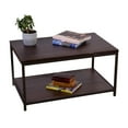 thumbnail image 5 of Eccostyle 2-Tier Solid Bamboo Steel Frame Coffee Table - Brushed Brown, 5 of 7