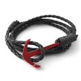 thumbnail image 3 of Pulseras de cuero negro con ancla para hombre, pulseras de cadena de cuerda para acampar, varios colores, código de modelo 5: 11942 5, 3 of 5