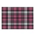 thumbnail image 1 of Checkered Cutting Board, Symmetrical Lines Squares Geometric Old Tartan Inspired Design Print, Decorative Tempered Glass Cutting and Serving Board, Large Size, White Black Pink, by Ambesonne, 1 of 1