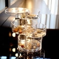 Four Layer Rotating Earring Storage Box Clear Acrylic Hairpin Jewelry