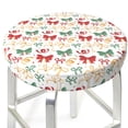thumbnail image 3 of Kdxio Retro bows Stool Covers Round,Stretch Round Bar Stool Covers Washable Bar Stool Cushion Slipcover for 12-15 Inch Chair-13 inch, 3 of 7