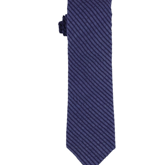 bar III Mens Skinny Cotton Striped Self-tied Necktie, Blue, One Size