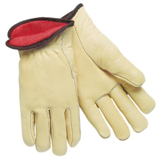 MCR 127-3250M Rouge Molleton Doublé Cuir Gant Couleur Crème