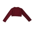 thumbnail image 4 of Alvivi Kids Girls Long Sleeve Open Front Lace Bolero Shrug Cardigan Flower Dress Cover Up Burgundy 8, 4 of 5