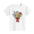 thumbnail image 4 of Zpanxa T-Shirts d'Été pour Filles Imprimé de la Fête de l'Indépendance Col Rond Manches Courtes Haut Polyester Spandex 12-13 Ans, 4 of 6