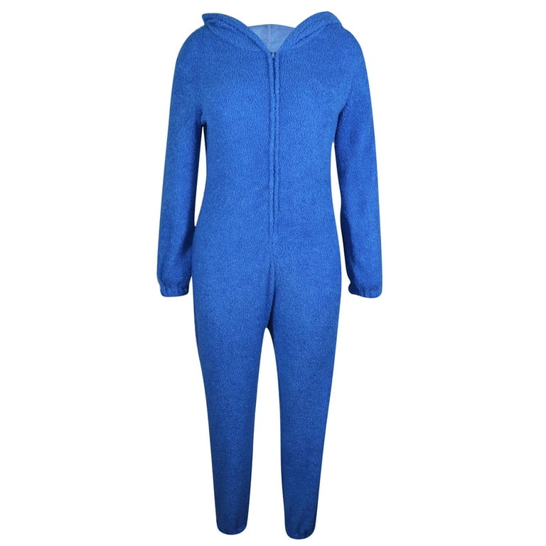 AherBiu Plus Size Jumpsuits for Women Winter Pajamas Fleece Fluffy