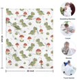 thumbnail image 4 of White Cartoon Dinosaurs Mushrooms Pattern Blanket,Comfortable Soft Flannel Throw Blanket,All Season,Warm Lightweight Blankets for Sofa Bed Couch Living Room Chair,30"x40", 4 of 4