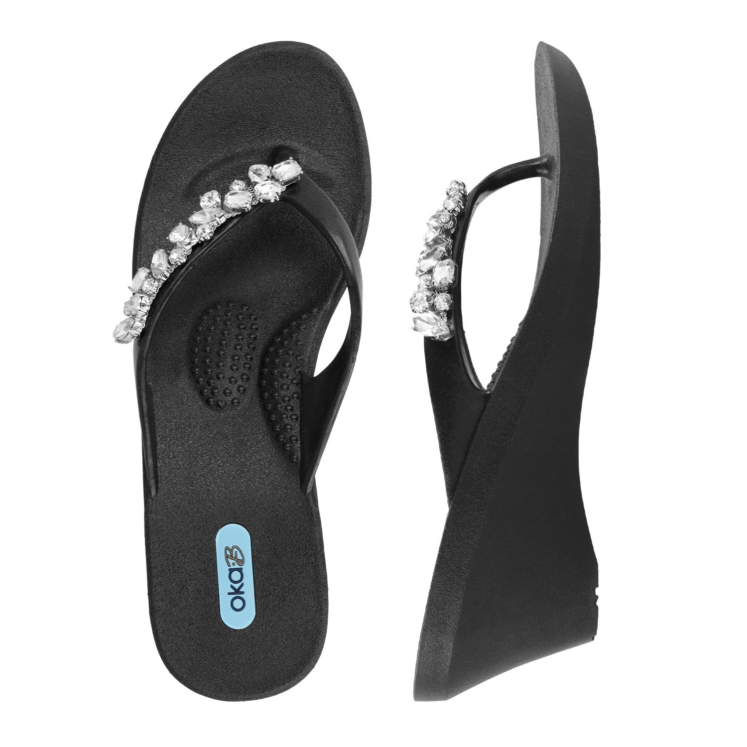 Oka-B Alexa Flip Flop Sandal (Medium / 7-8 B(M) US, Licorice) - Walmart.com