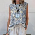 thumbnail image 3 of yunLCZ Square Neck Tank Top Vintage Floral Print Vest For Women Timeless Summer Sleeveless Tops, 3 of 4