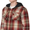 thumbnail image 2 of Legendary Outfitters Mens Quilted Flannel Shirt Jacket Red Plaid XXL, 2 of 5