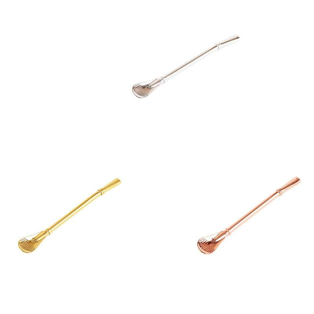 Infuseur à Thé Filtre à Paille pour Boisson Chaude Longue Paille de Bar Cuillère Mélangeuse Réutilisable Paille en Acier Inoxydable