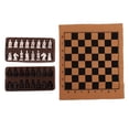 thumbnail image 2 of KLKCMS Vintage Chess Set Leather Chessboard & Resin Soldier Playing Pawn Pieces - S S, 2 of 9