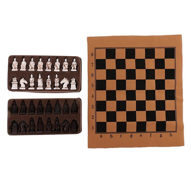 Executive Plastic Chess Set Black & Ivory Pieces - 3.875 King