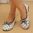 thumbnail image 6 of KIJBLAE Women's Vintage Polka Dot Bow Knot Flats, Low Cut Slip On Lazy Trendy Casual Moccasins White 41, 6 of 9