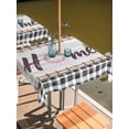 thumbnail image 2 of Outdoor Tablecloth with Umbrella Hole for Patio/Picnic/Party/Camping, Spring Flowers Waterproof Table Cloth Square Cover Washable, Farmhouse Watercolor Black Plaid Wood Grain (54"x 54"), 2 of 8