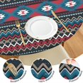 thumbnail image 4 of Outdoor Indoor Use Boho Tablecloth 44Inch Round, Floral Print Elastic Fitted Cover for 38-42 Inch Tables, Durable and Easy Clean, 4 of 7