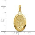 thumbnail image 5 of 14k Polished Solid Saint Christopher Medal Oval Pendant K5082, 5 of 5