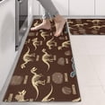 thumbnail image 2 of Kitchen Rugs Sets Of 2,Brown Cartoon Dinosaurs Fossils Pattern Anti Fatigue Kitchen Mat Rugs Non Slip Washable,Decorative Kitchen Floor Mats for Kitchen,Sink,Laundry,17"X47", 2 of 5