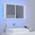 thumbnail image 5 of vidaXL LED Bathroom Mirror Cabinet Sonoma Oak 31.5"x4.7"x17.7" Acrylic, 5 of 16