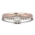 thumbnail image 1 of Dazzling Minimalist 1.05 Carat Classic Round Cut Diamond Moissanite Affordable Engagement Ring, Wedding Ring in 925 Sterling Silver With 18k Rose Gold Plating, Bridal Set, Matching Band, 1 of 4