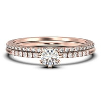Dazzling Minimalist 1.05 Carat Classic Round Cut Diamond Moissanite Affordable Engagement Ring, Wedding Ring in 925 Sterling Silver With 18k Rose Gold Plating, Bridal Set, Matching Band