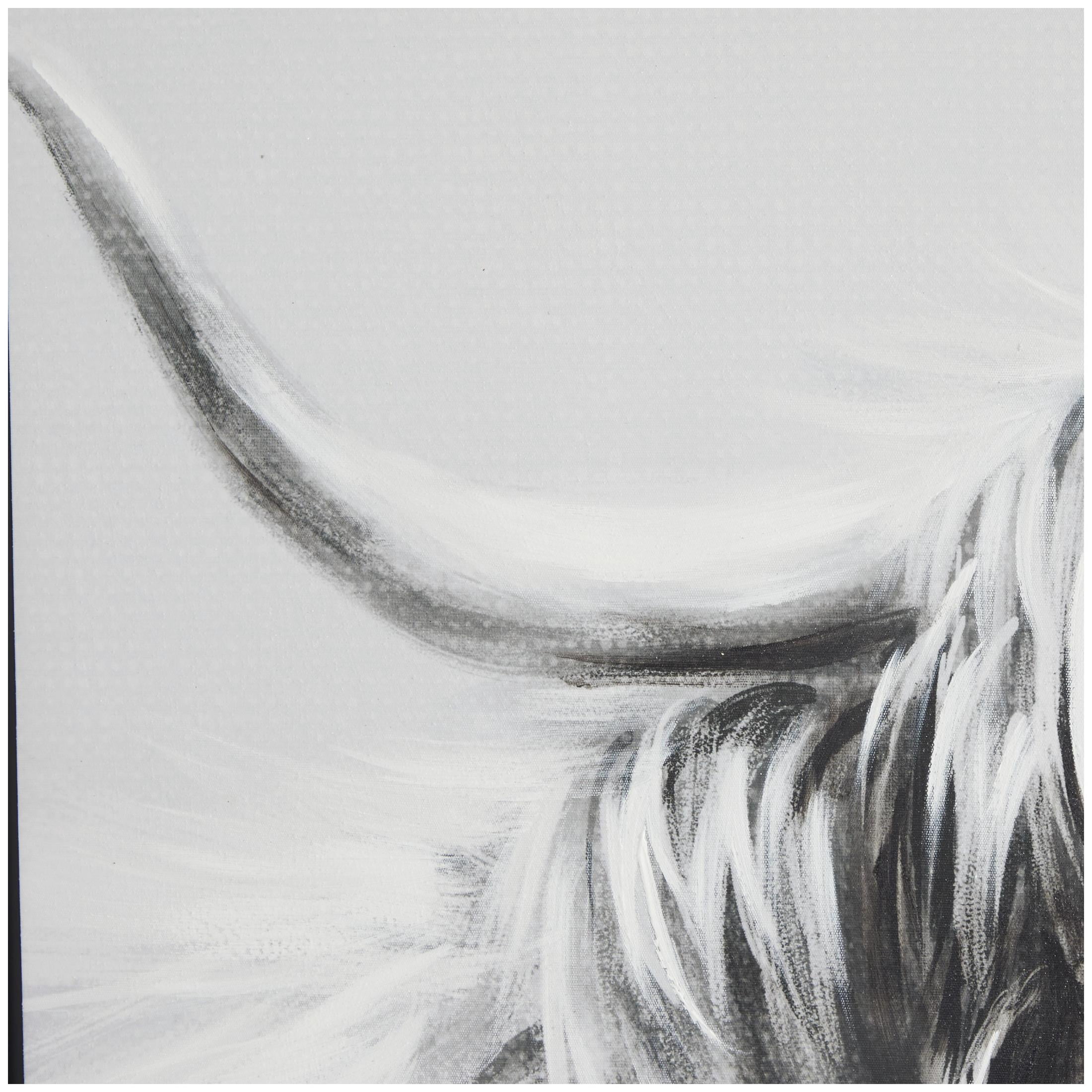 37" x 37" Shaded Bull Framed Wall Art with Black Frame, by DecMode