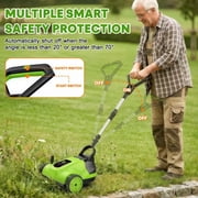 Electric Small Lawn Mower with Auto Shut-Off Sensor, 3 Position Cutting Height, 9.9Lbs Lightweight Cordless Push Mower Battery Powered for Garden/Yard/Farm, Gardening Gifts for Parents, Seniors