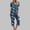 Multicolor, variant on Women's Soft Pajama Set Short Sleeve Top Long Pants Sleepwear Comfortable Printed Lounge Set