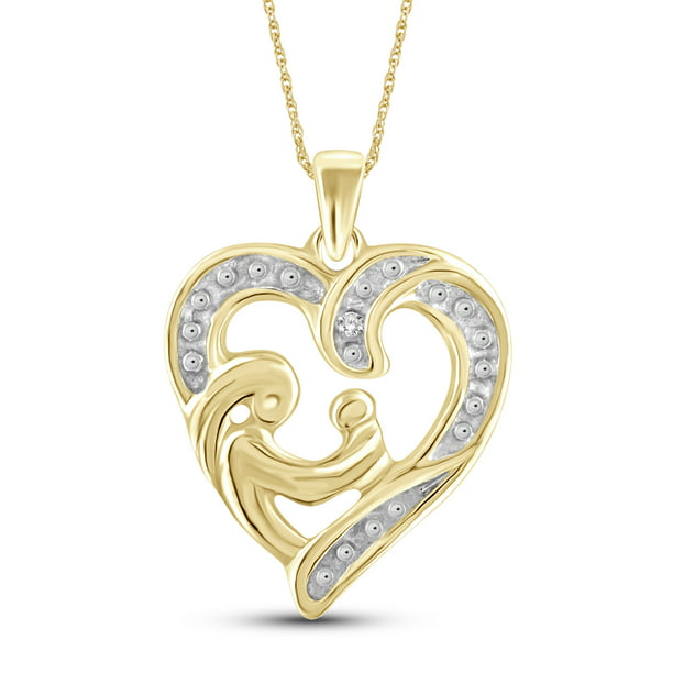JewelersClub - White Diamond Accent Gold over Silver Mother and Child ...