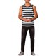 thumbnail image 2 of Camiseta sin mangas de rayas Inspire Chic para el Día del Padre, camiseta de cuello redondo casual para hombres, talla 2XL, negro y blanco, 2 of 6