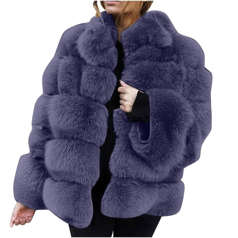 Plus Size Women Furry Coat Winter Warm Loose Stand Collar Hair Plush Jacket  Thickened high luxury Fleece Warm senior sense Coat