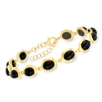 Ross-Simons Black Onyx Bracelet in 18kt Gold Over Sterling, Women's, Adult
