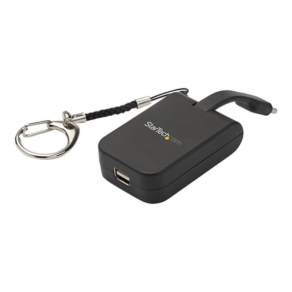StarTech.com Portable USB C to Mini DisplayPort Adapter - Quick-Connect Keychain - 4K - Built-In Cable - USB Type C Adapter (CDP2MDPFC)