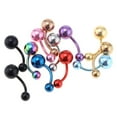 thumbnail image 4 of 12 Pcs 14G Stainless Steel Belly Button s Curved Navel Bar, 4 of 8